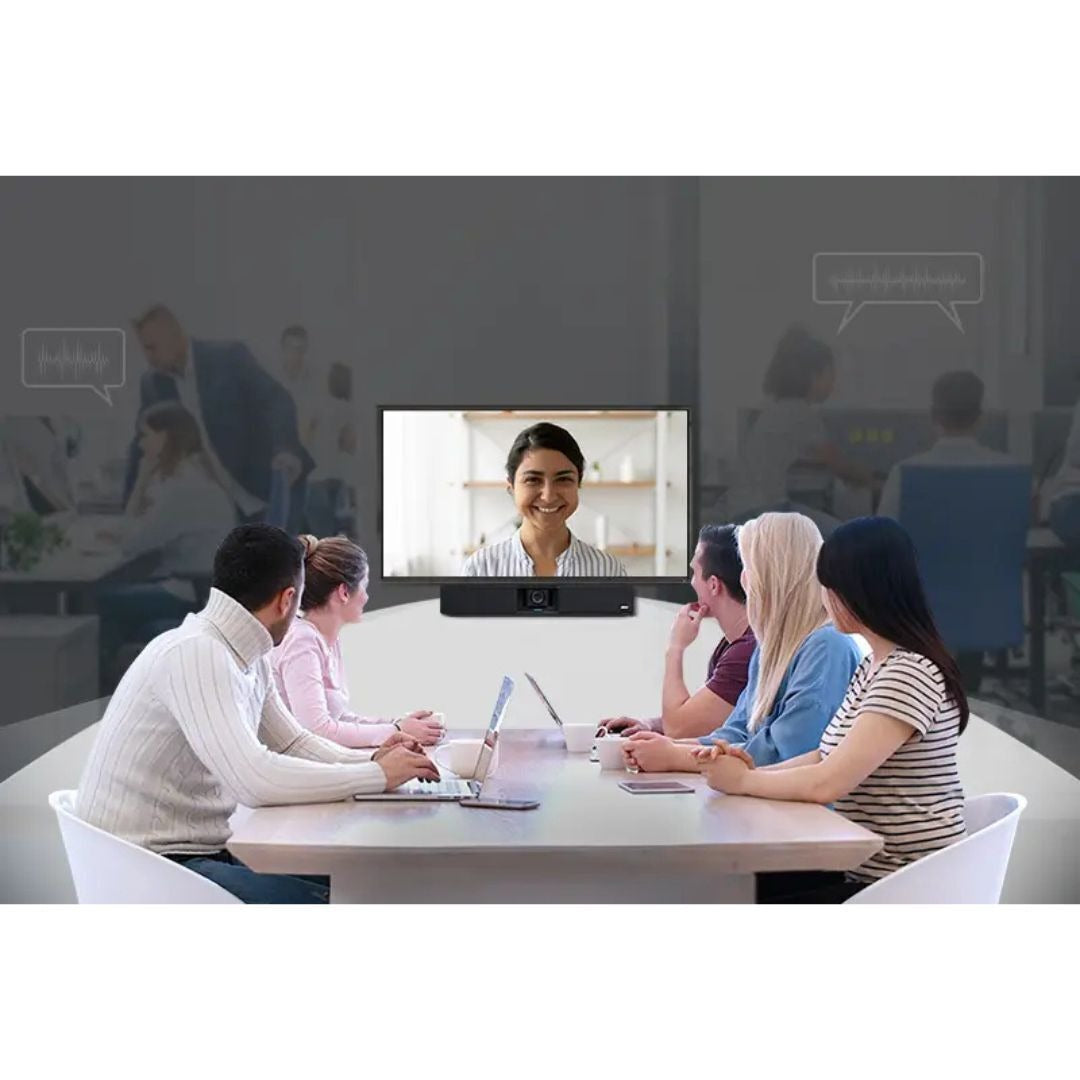 AVer VB350 Dual Lens Sleek Design 4K PTZ Conference Video Bar for Medium and Large Rooms (Black)