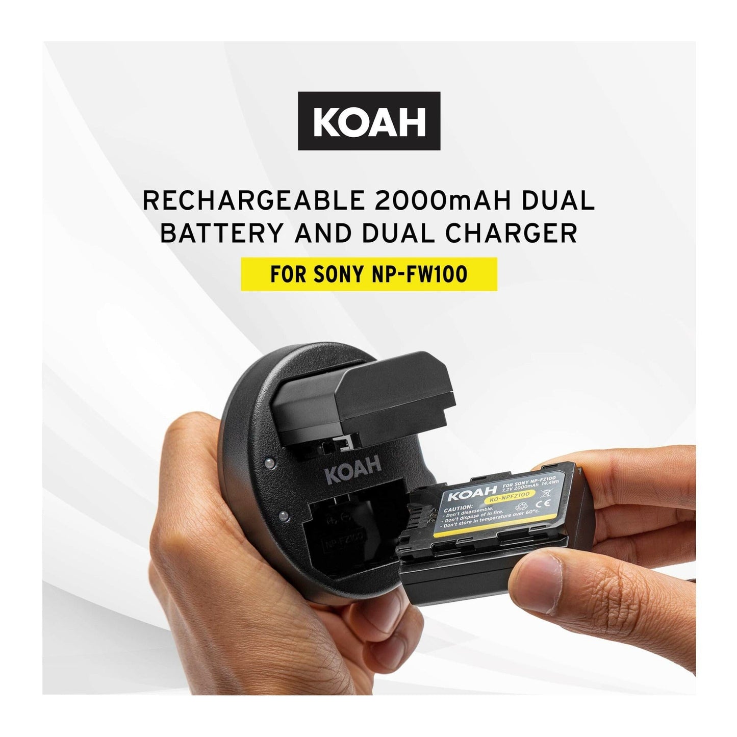 Koah PRO Sony NP-FZ100 Two-Pack Rechargeable 2000mAh Battery and Dual Charger