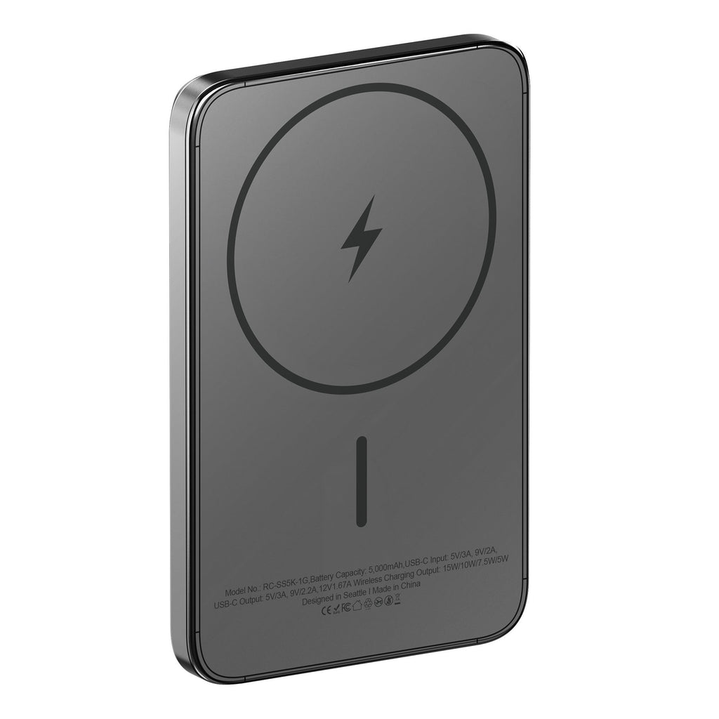 ReelCharge ReelSafe 5,000 mAh Qi2 Power Bank (Gray)