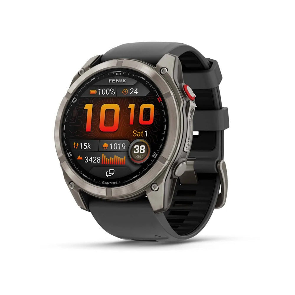 Garmin Fenix 8 Pro 51mm AMOLED (Titanium/Black) GPS Smartwatch with Wireless Earbuds Bundle