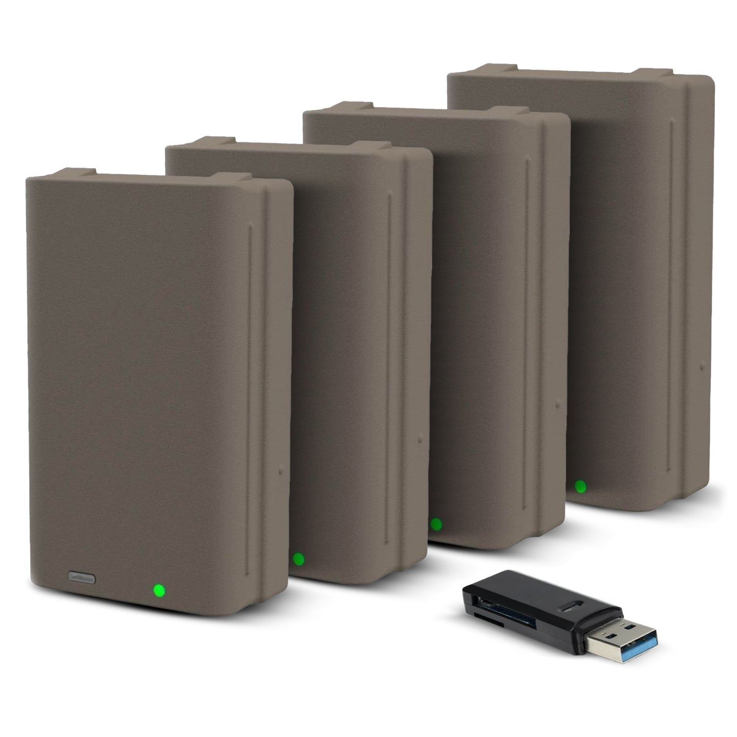 Stealth Cam FieldMax Max-Pak Lithium Battery Cartridge (4-Pack) with Memory Card Reader Bundle