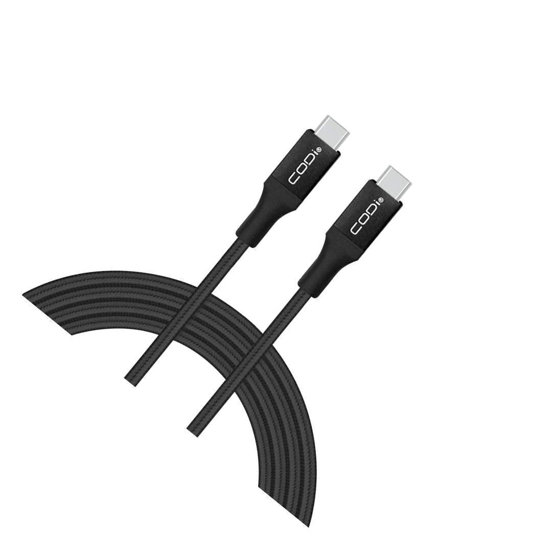 CODi 6-Feet Braided Nylon USB-C to USB-C Charge and Sync Cable with Aluminum Housings