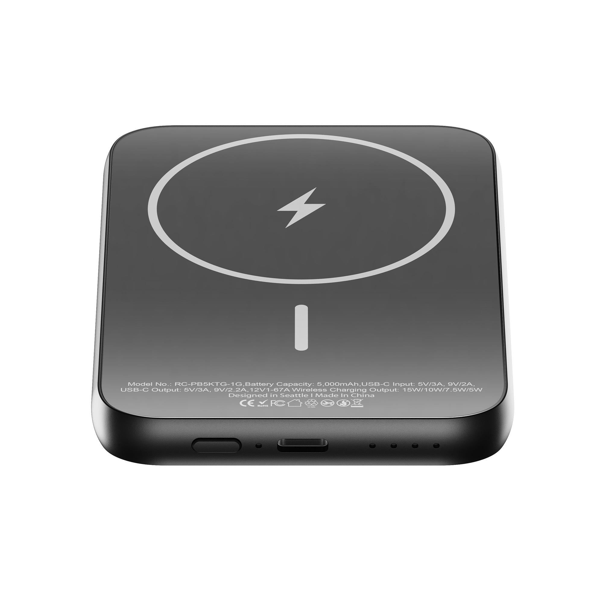 ReelCharge ReelSafe 5,000 mAh Glass Power Bank (Gray)
