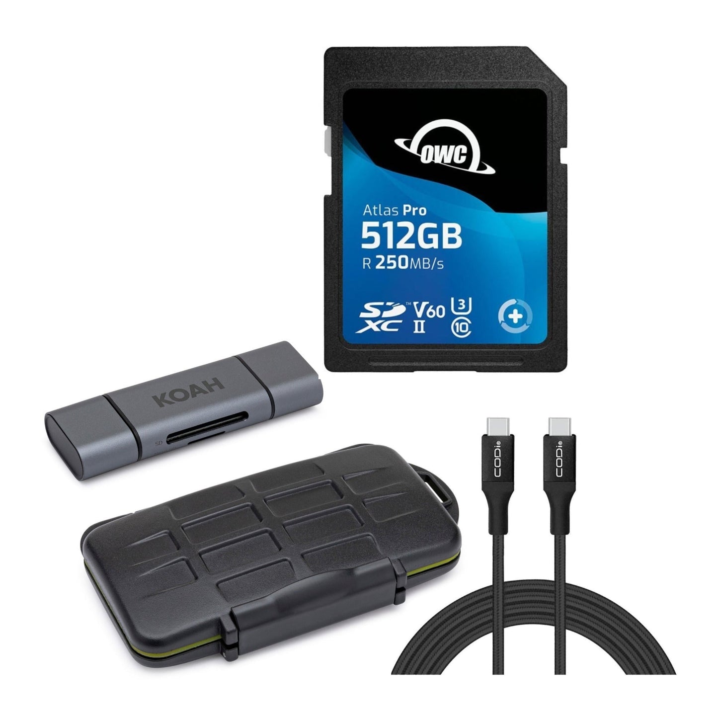 OWC Atlas Pro 512GB SDXC UHS-II V60 Media Card Bundle