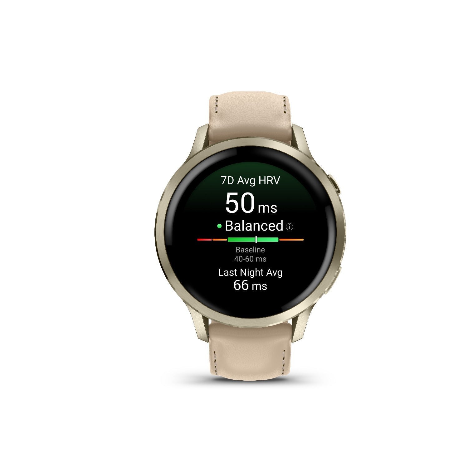 Garmin Venu 4 41mm 1.2-Inch Amoled GPS Smartwatch Lunar Gold/Light Sand Leather
