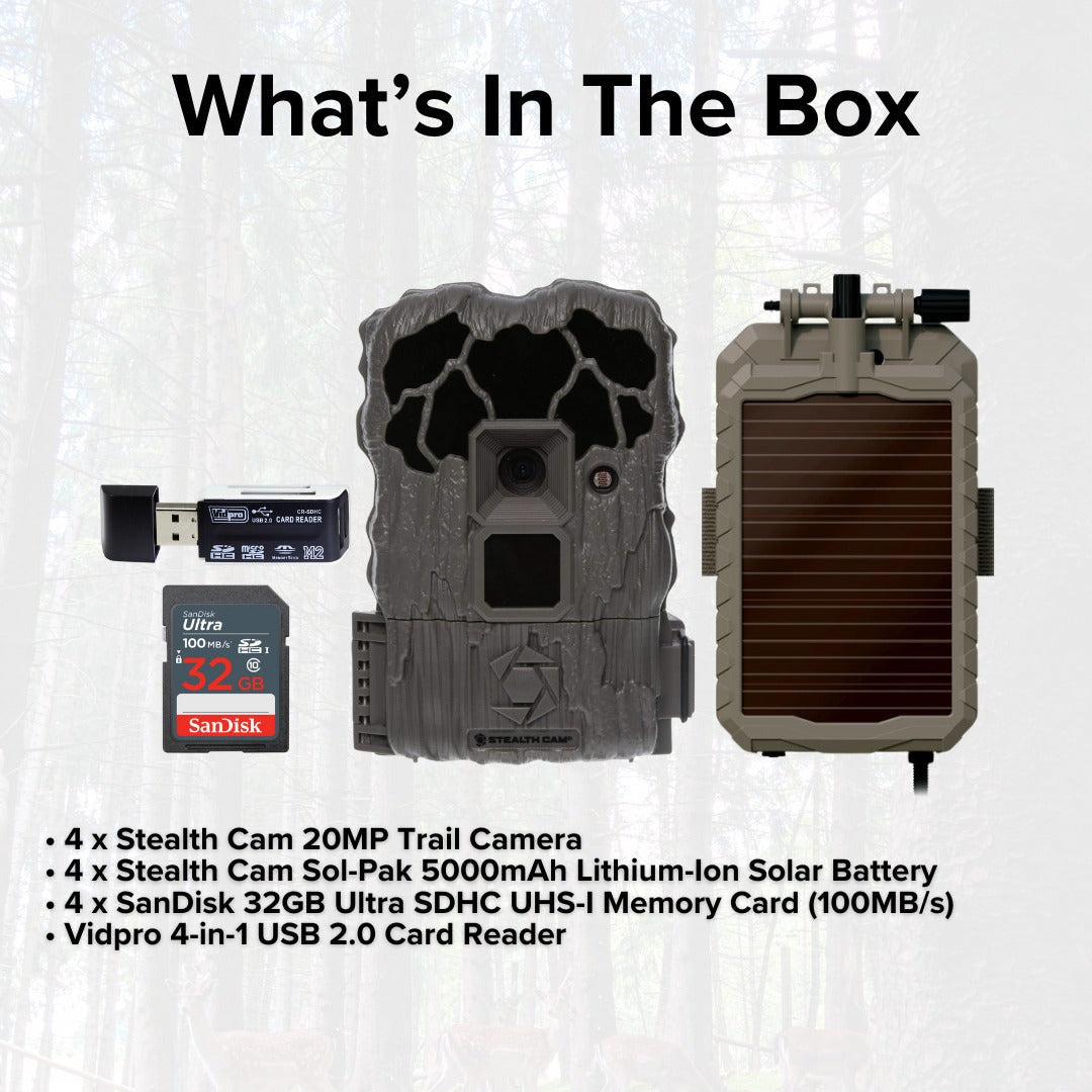 Stealth Cam 20MP Trail Camera with 60 Feet Range Detection and 720P Video (2-Pack) x 2 Bundle