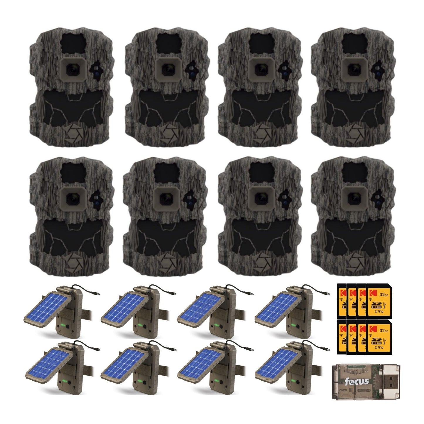 Stealth Cam DS4K 32MP Ultimate Camera with Solar Power Panels Bundle (8-Pack)