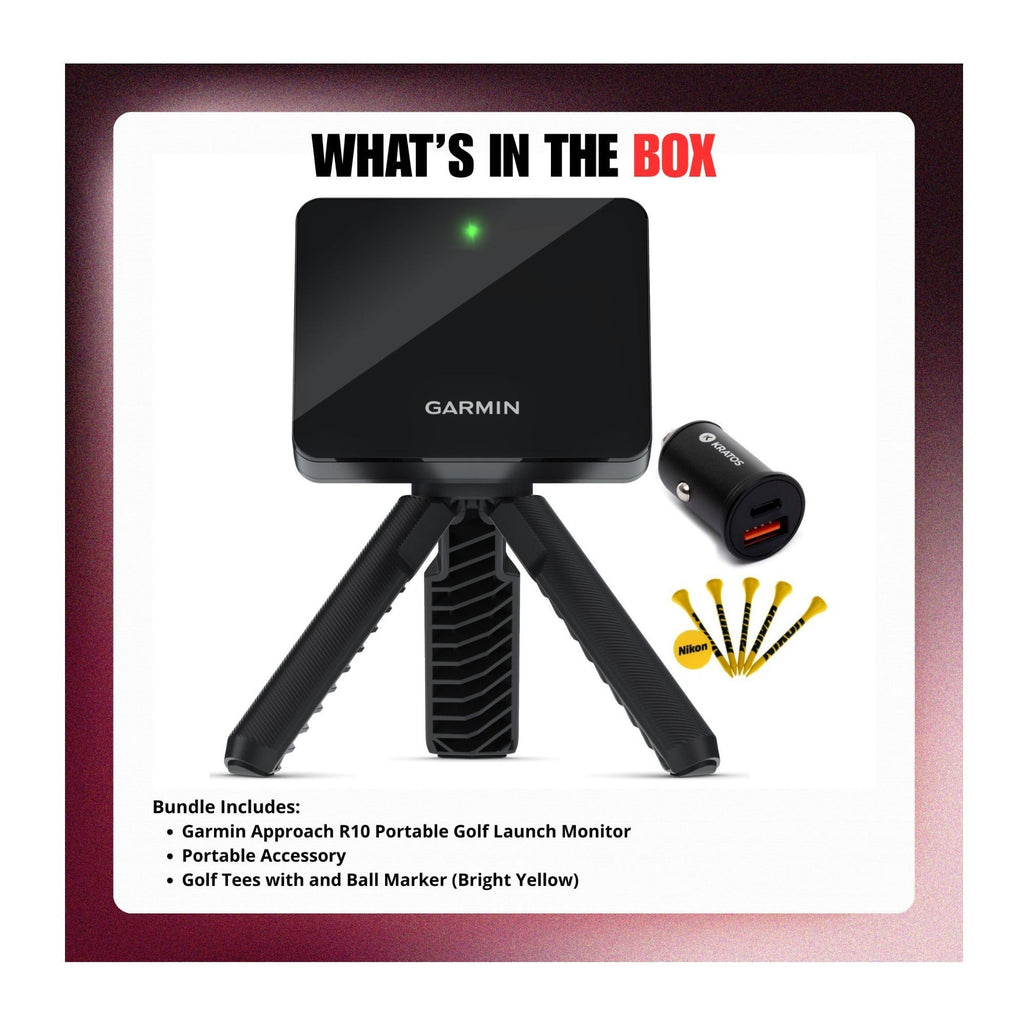 Garmin Approach R10 Portable Golf Launch Monitor Bundle with Accessories