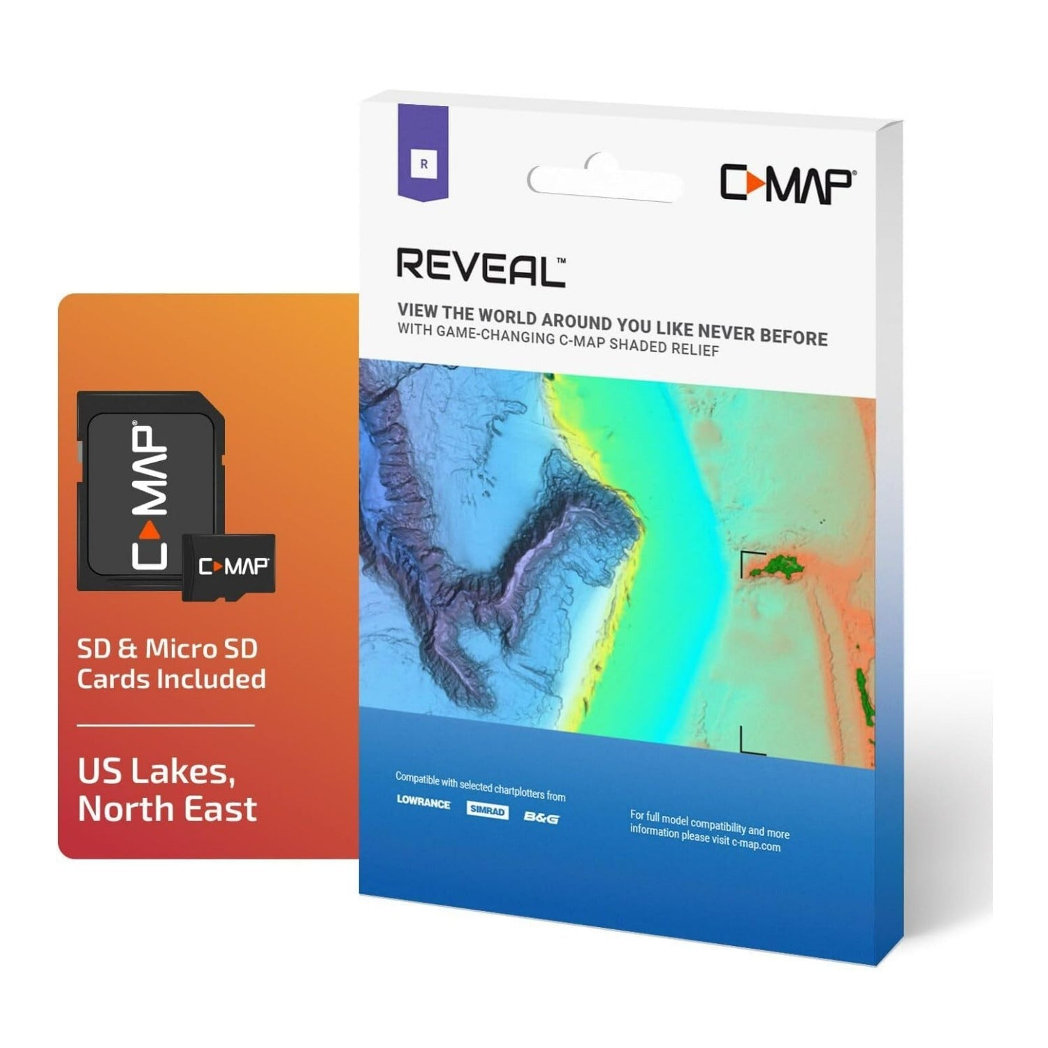 C-MAP Reveal Lakes - US Lakes North East, Map Card for Marine GPS Navigation
