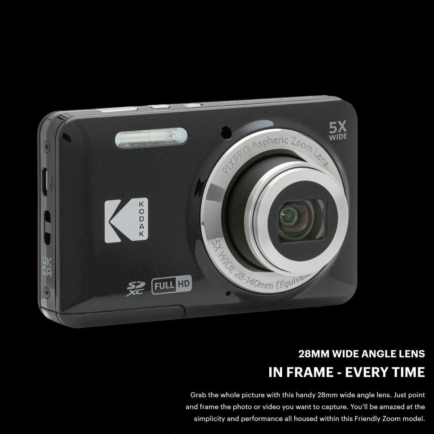 Kodak PIXPRO Friendly Zoom FZ55 Digital Camera (Black) Bundle