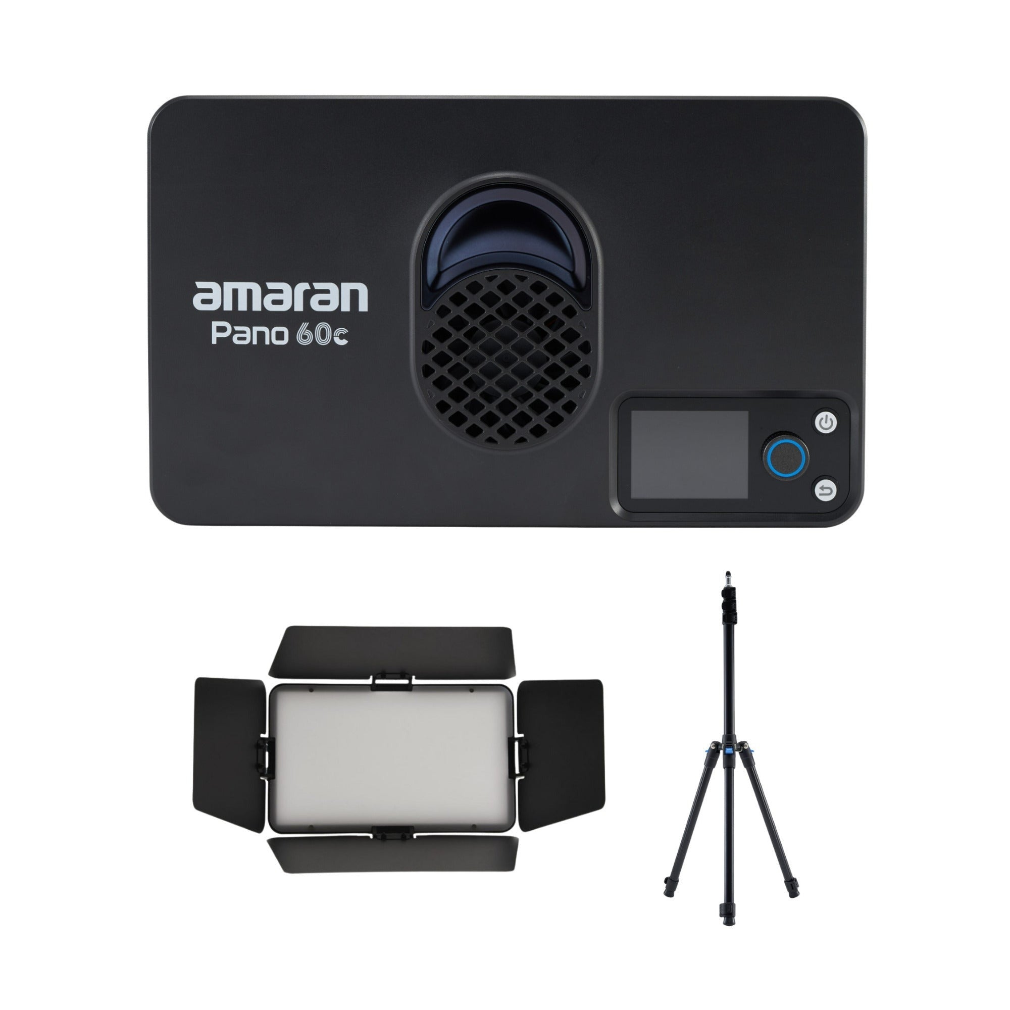 amaran Pano 60c Creator Kit with Barn Doors and 6.5ft Light Stand (3 Items)