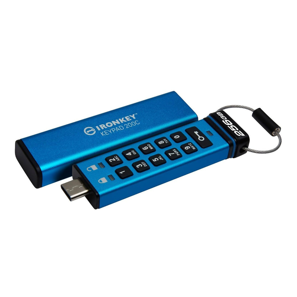 Kingston Ironkey Keypad 200 USB-C 256GB Encrypted Flash Drive (Blue)