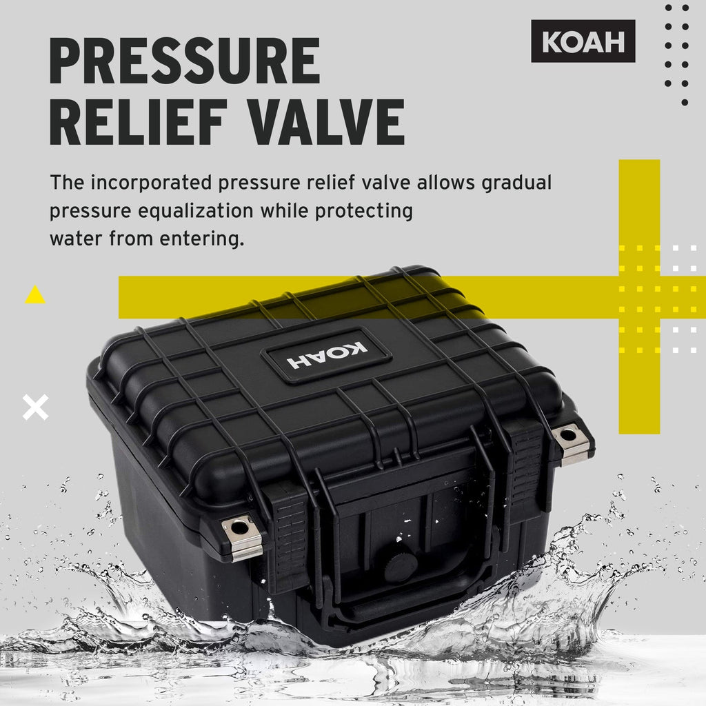 Koah Weatherproof Hard Case with Customizable Foam (10 x 9 x 7 Inch)