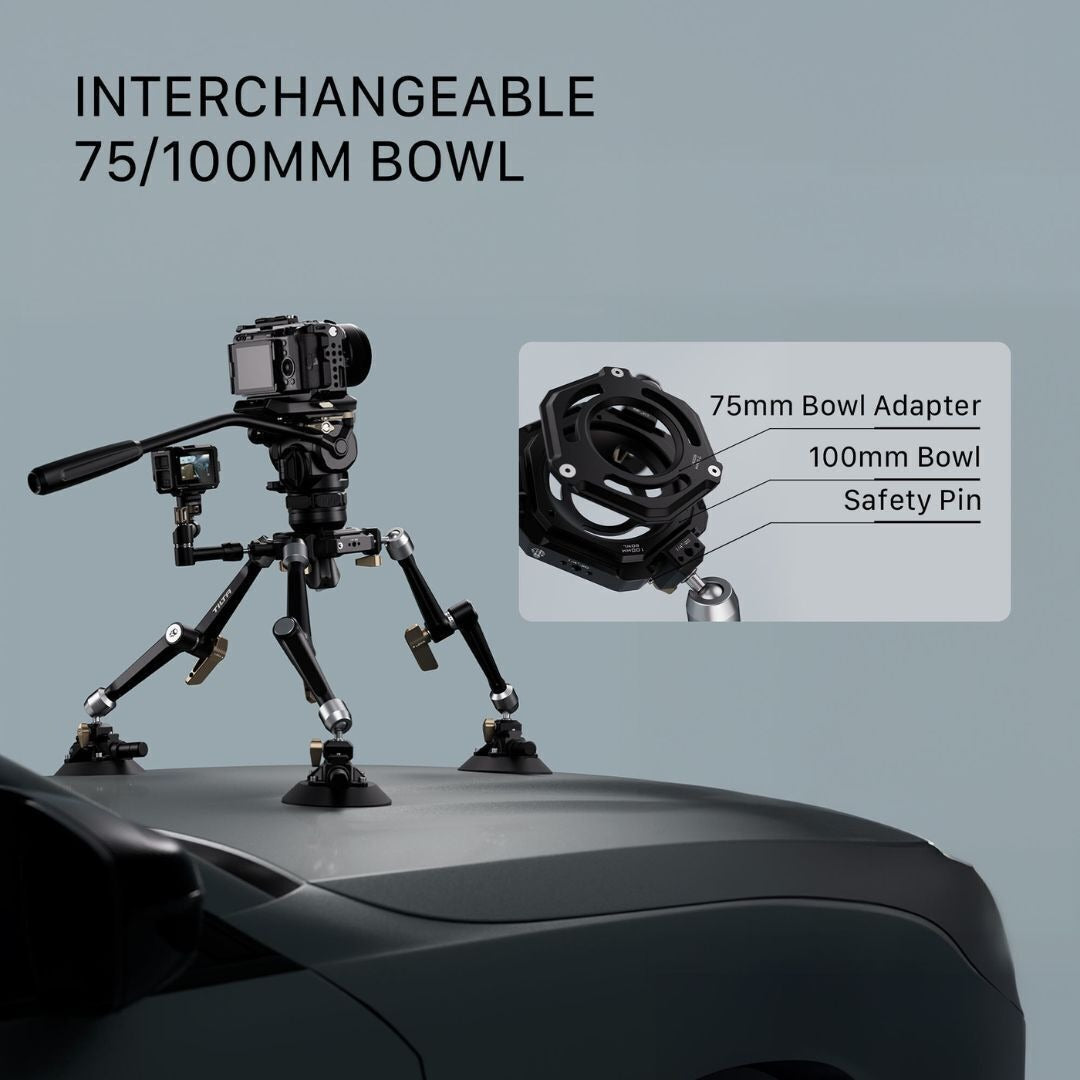Tilta Hydra Articulating Car Mounting System with 75mm Bowl Head and Lightweight Design (Black)