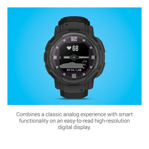 Garmin Instinct® Crossover Solar Tactical Edition Hybrid Smartwatch (Black)