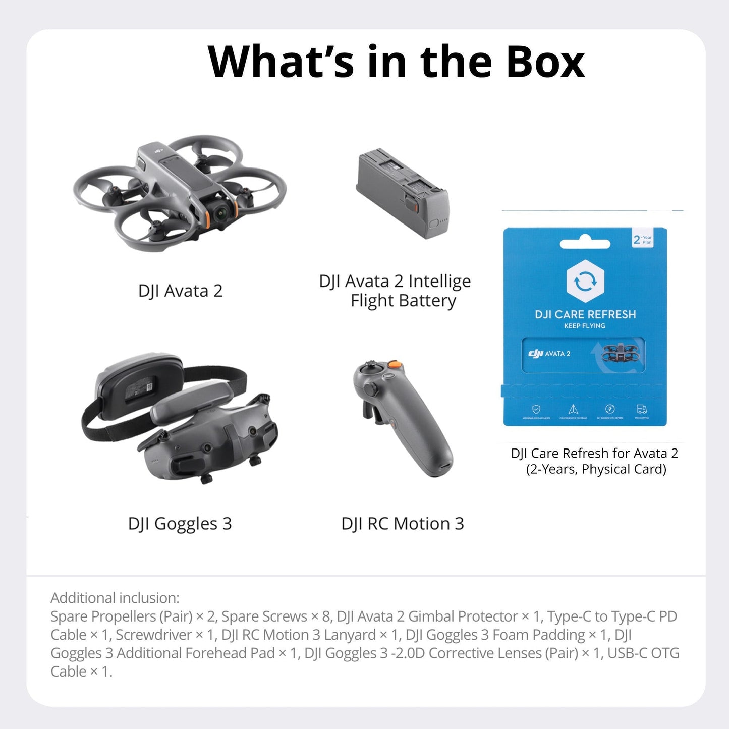 DJI Avata 2 (Single Battery) Bundle with Care Refresh 2-Year Plan Card