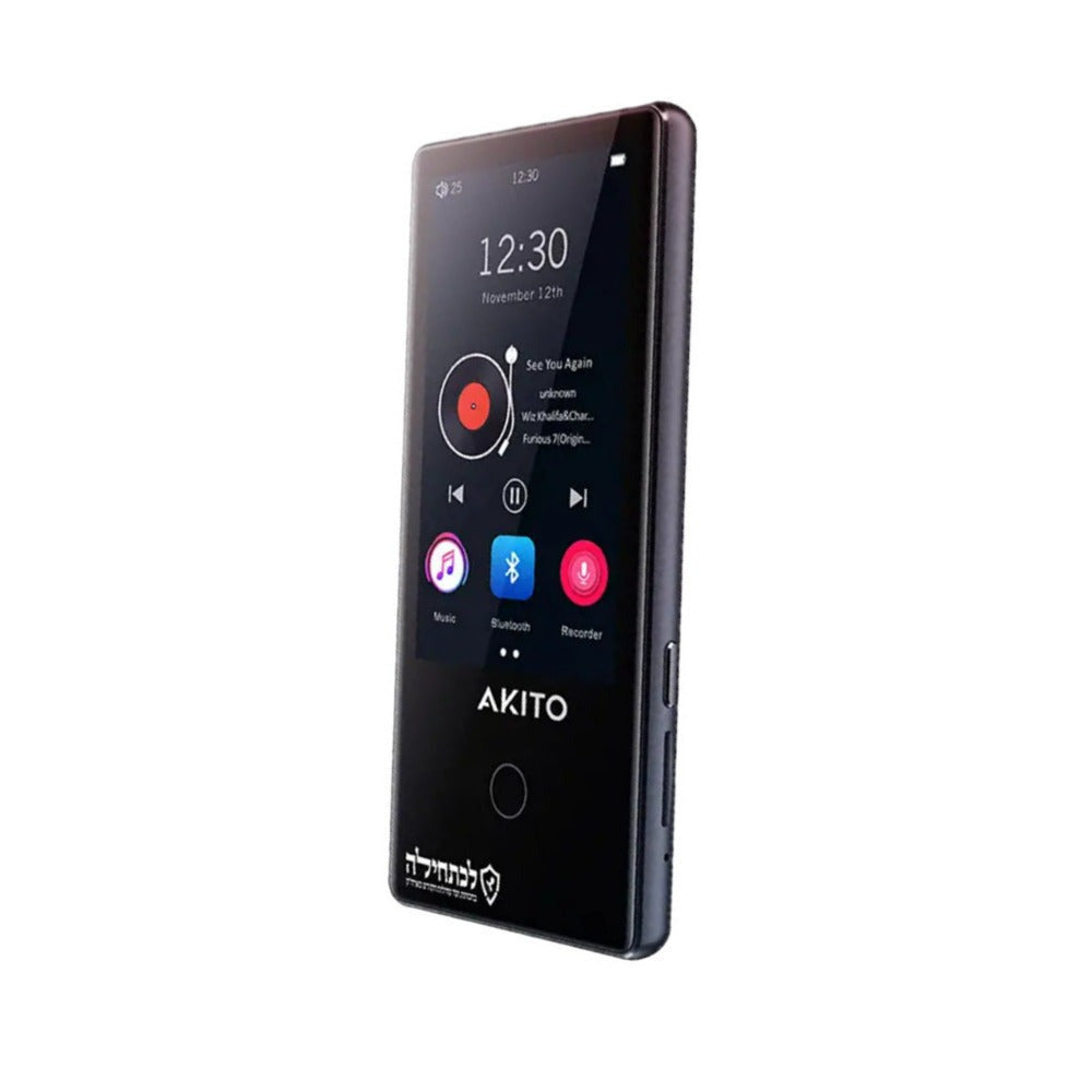 AKITO L5 16GB Kosher MP3 Player with Buttons, Built-in Speakers, Recorder, and Touch Screen (Black)