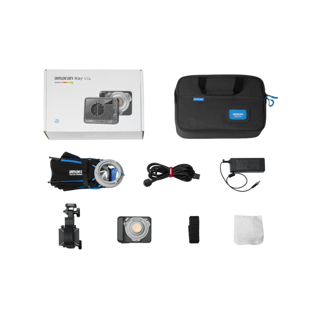 Amaran Ray 60c Full-Color RGB LED Video Light and Bowens Mount Softbox Bundle