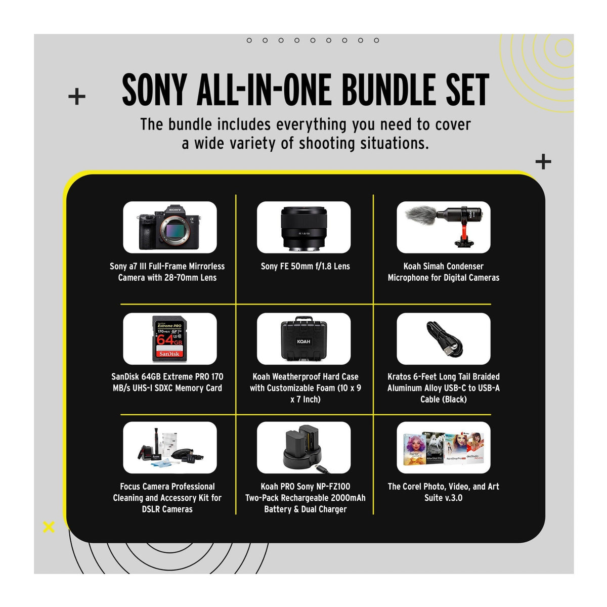 Sony a7 III Full Frame Mirrorless Camera with 28-70mm and FE 50mm f/1.8 Lens Kit