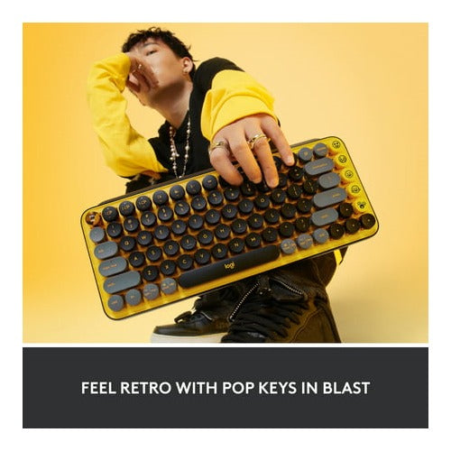 Logitech POP Keys Wireless Mechanical Keyboard with Emoji Keys - Blast Yellow (Open Box)