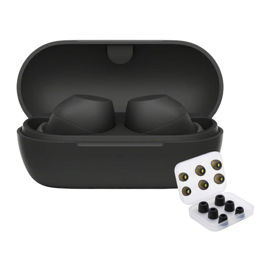 Sony Wireless Noise-Cancelling Earbuds (Black) Bundle with Ear Tips (2 Items)