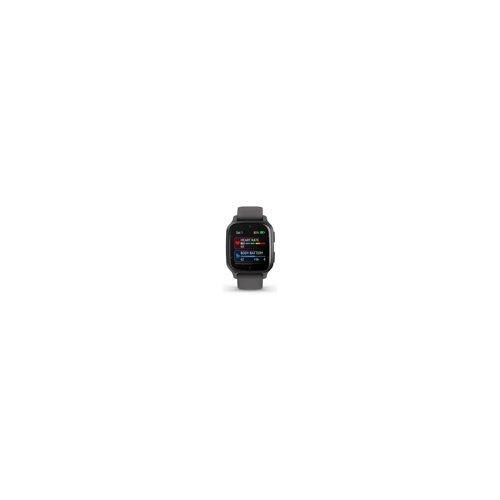 Garmin Venu Sq 2 Smartwatch (Slate) Bundle with Charger Stand Port Protector Plugs (x9)