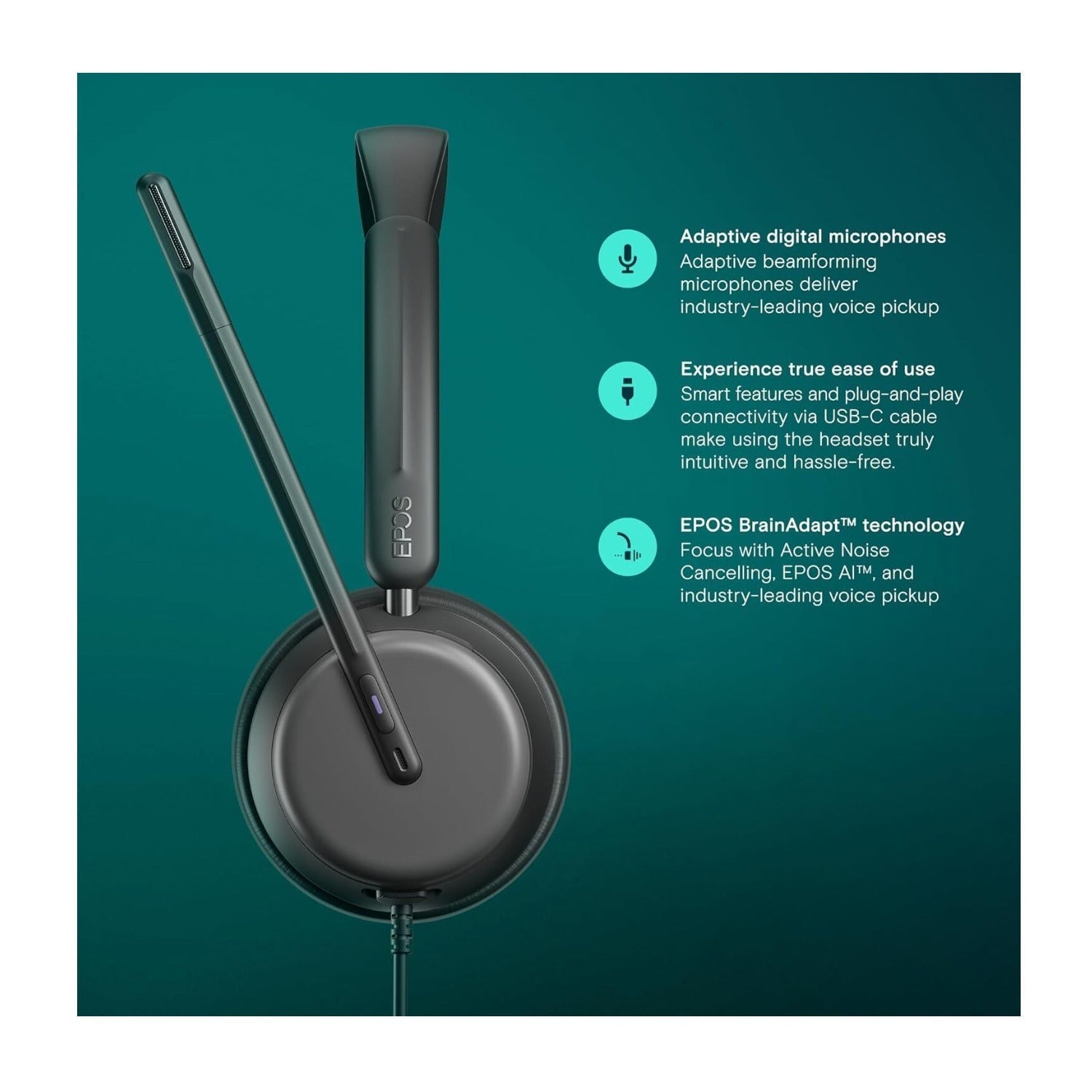 EPOS Impact 860T ANC Dual-Sided Wired Headset