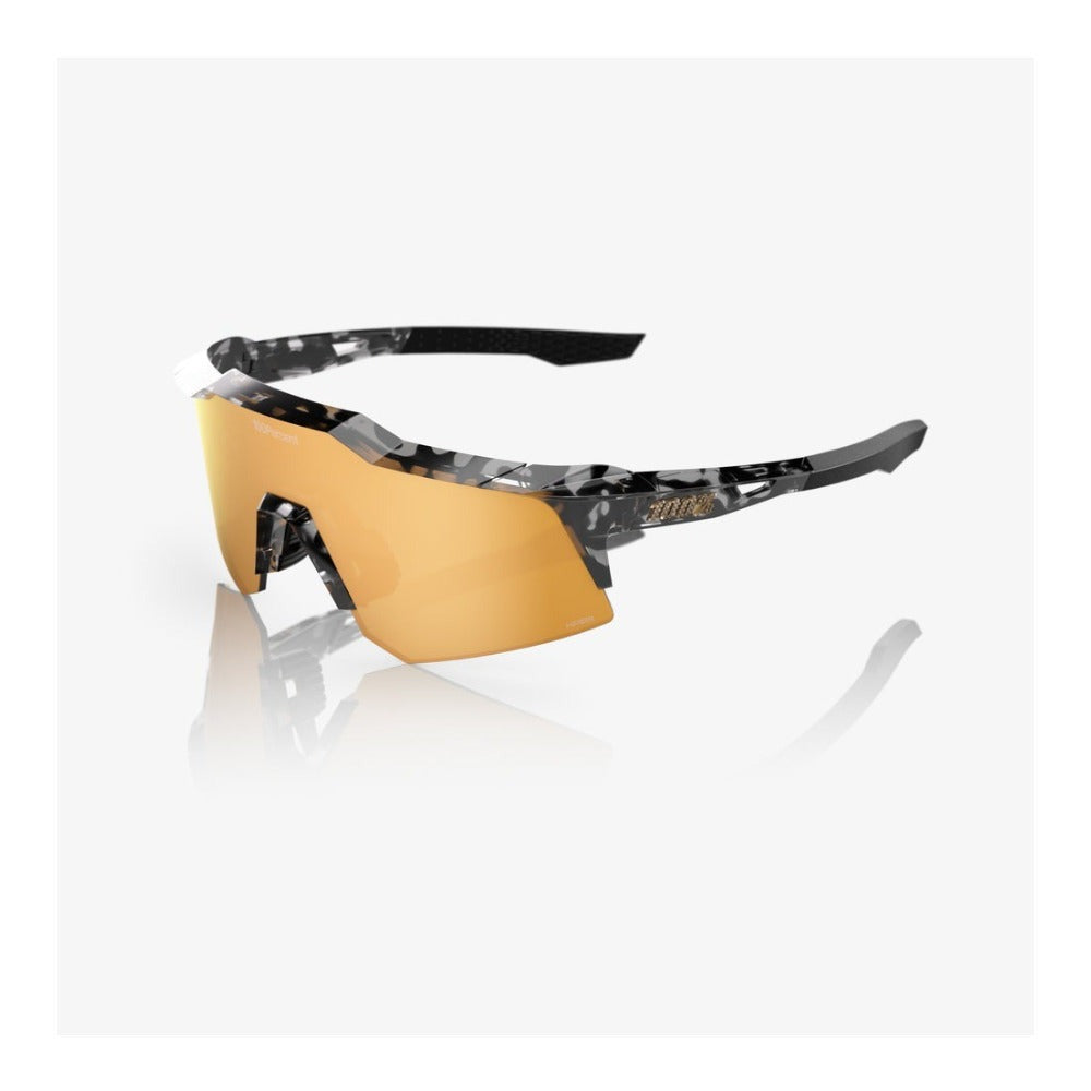 100 Percent SPEEDCRAFT XS Money Mike 3 Polished Black Tortoise with HiPER 24K Gold Mirror Lens