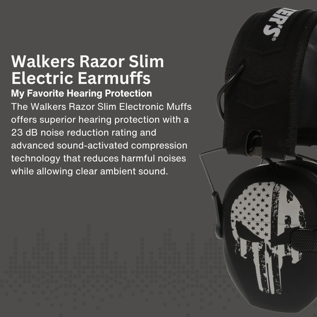 Walkers Razor Walkie Talkie Bundle with Ear Muff (Punisher) and Accessories