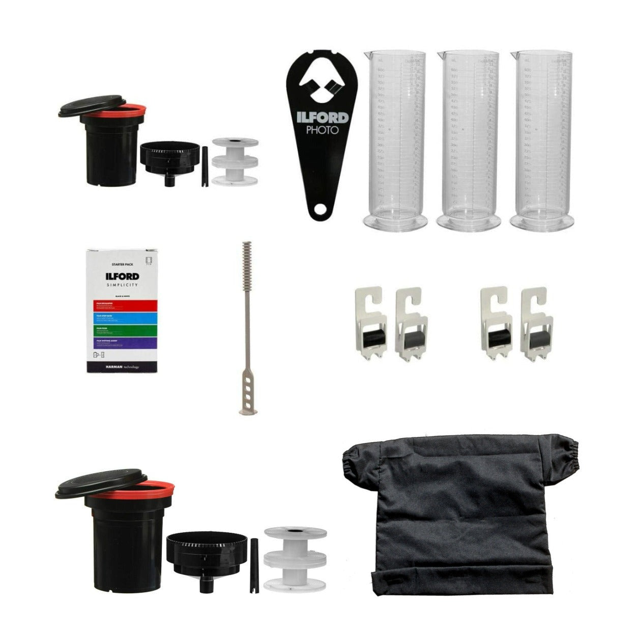 Patterson & Ilford Film Processing Kit w/ Extra Developing Tanks & Reels Bundle