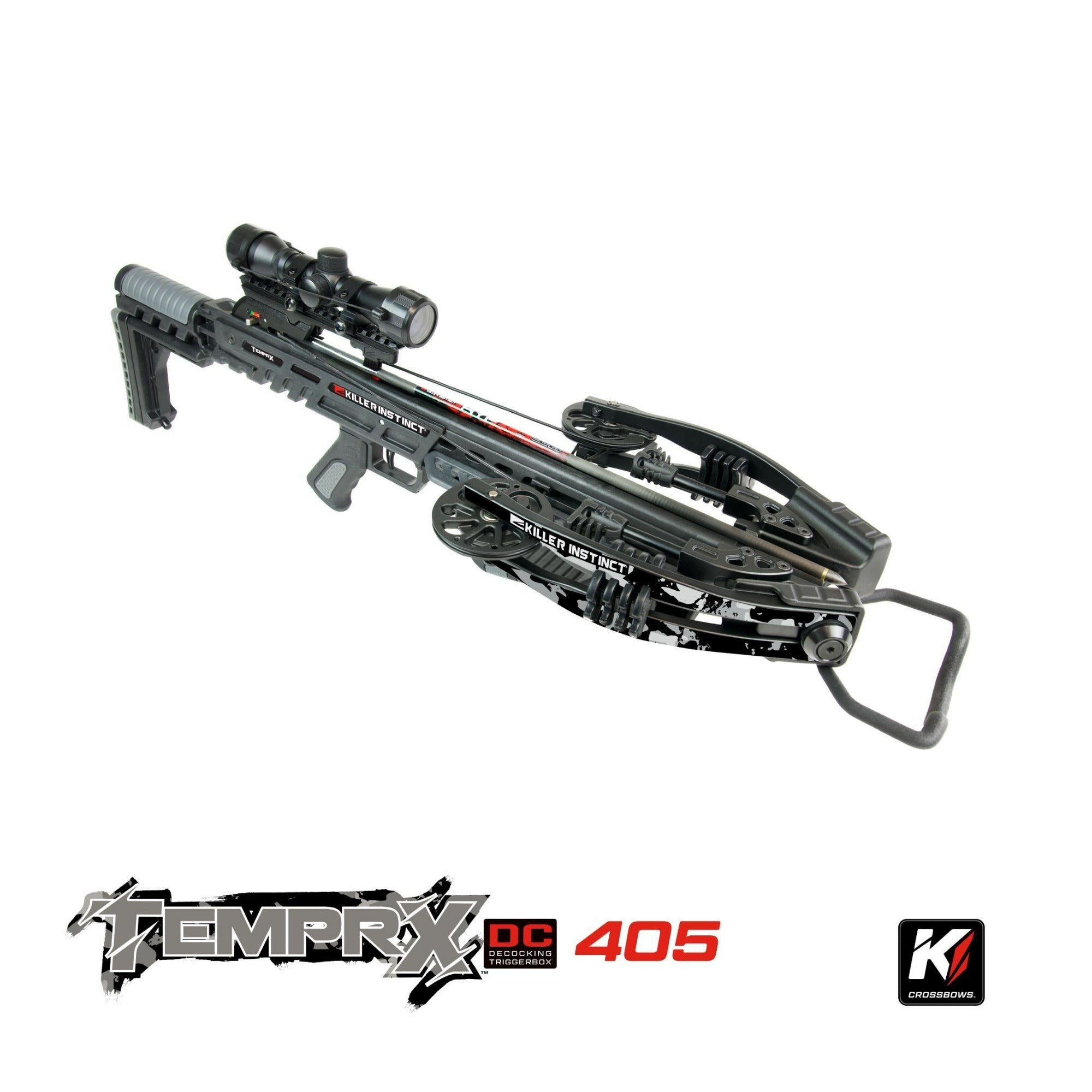 Killer Instinct Tempr-X 405 FPS Crossbow Kit with Case, Bolts, and Broadhead