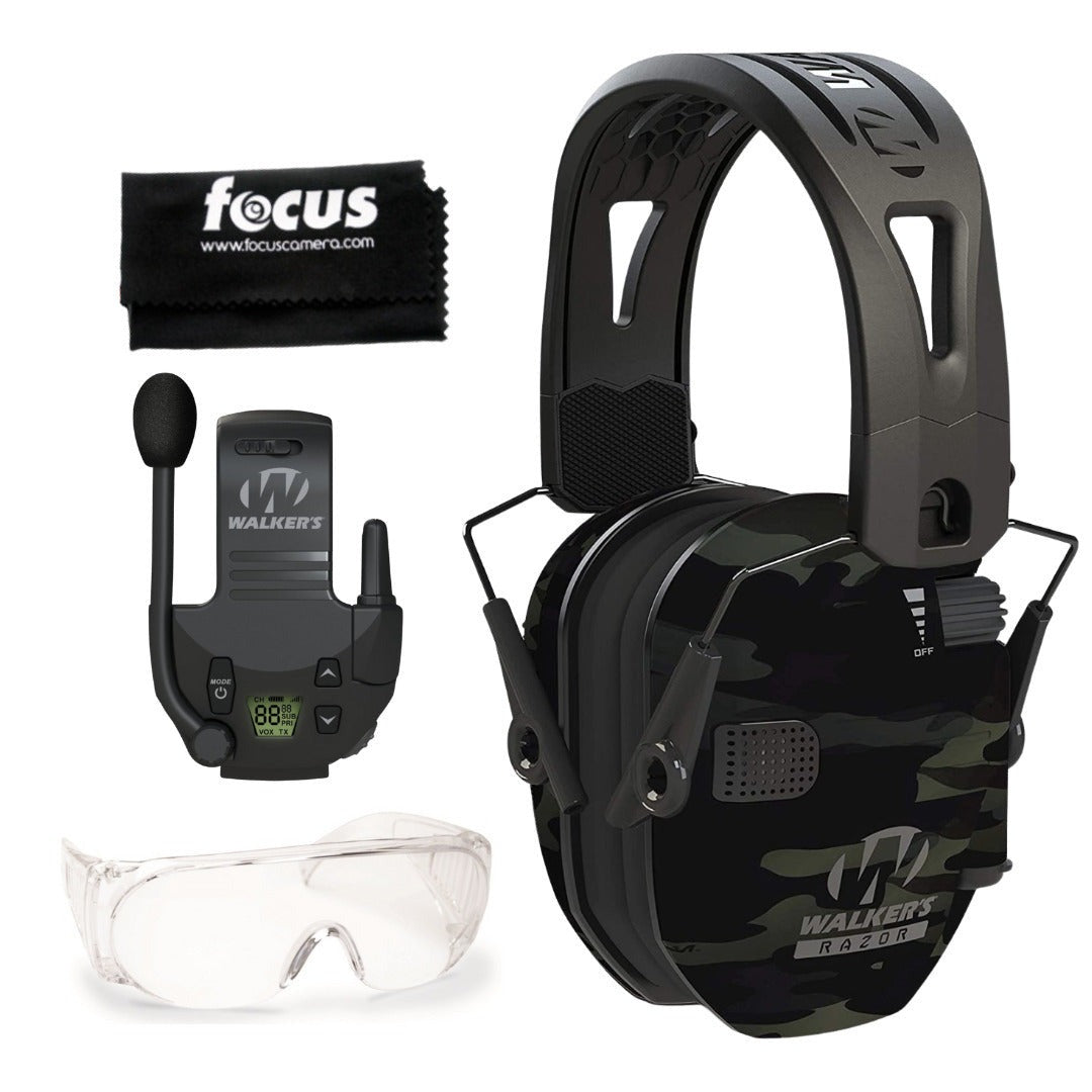 Walkers Razor Tacti-Grip Ear Muffs (Multicam Gray Camo) Bundle