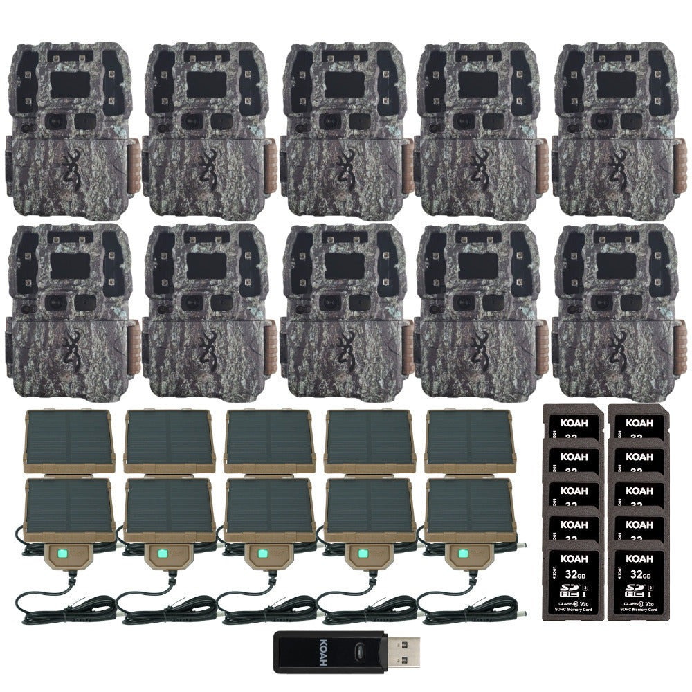 Browning Strike Force Pro 26MP Trail Camera (10 Pack) Bundle with Accessories