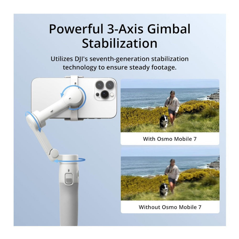 DJI Osmo Mobile 7 Gimbal with ActiveTrack 7.0 and 7th Gen Stabilization Bundle