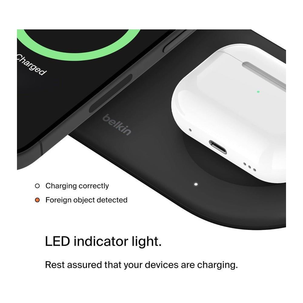 Belkin BoostCharge Pro 2-in-1 Magnetic Wireless Charging Pad with Qi2 (Black)