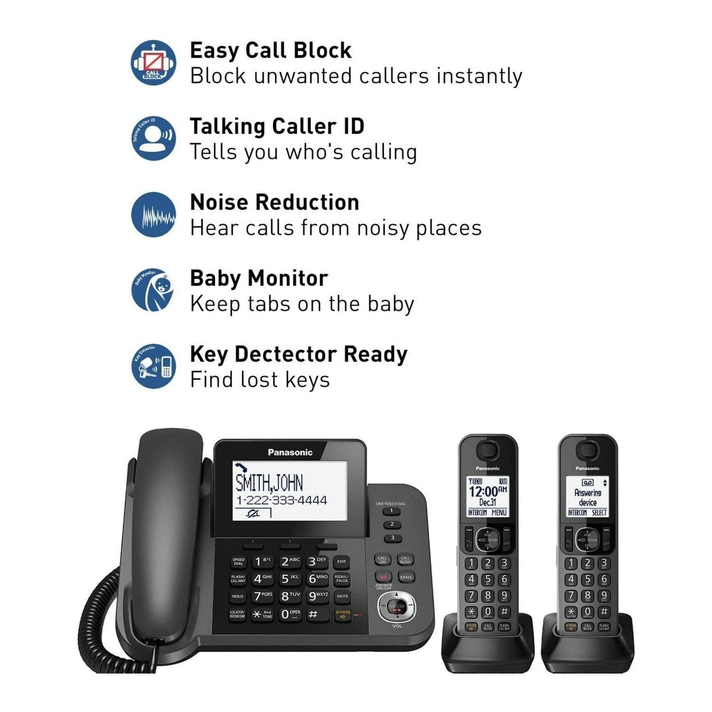 Panasonic KX-TGF352M Corded/Cordless 2 Handset Landline Telephone with Caller ID