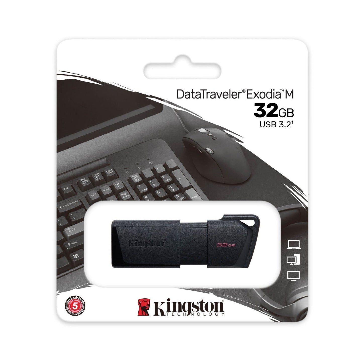 Kingston 32GB DataTraveler Exodia M USB 3.2 Flash Drive (Black)