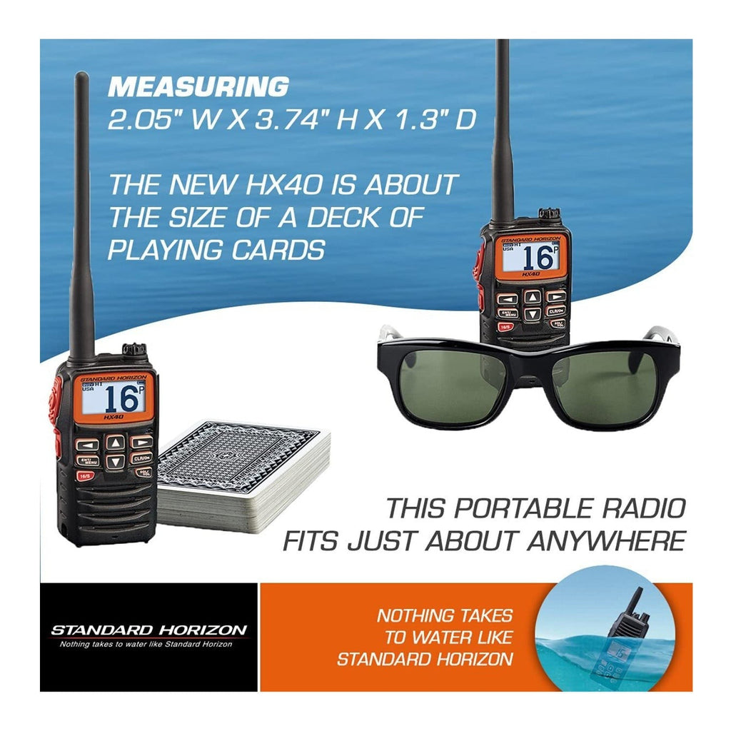 Standard Horizon HX40 Portable Compact Marine VHF Handheld Radio