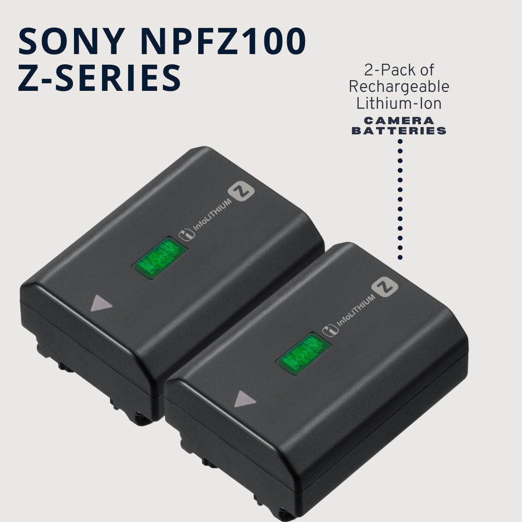 Sony NPFZ100 Z-Series Rechargeable Battery (Two-Pack) with Dual Charger Bundle