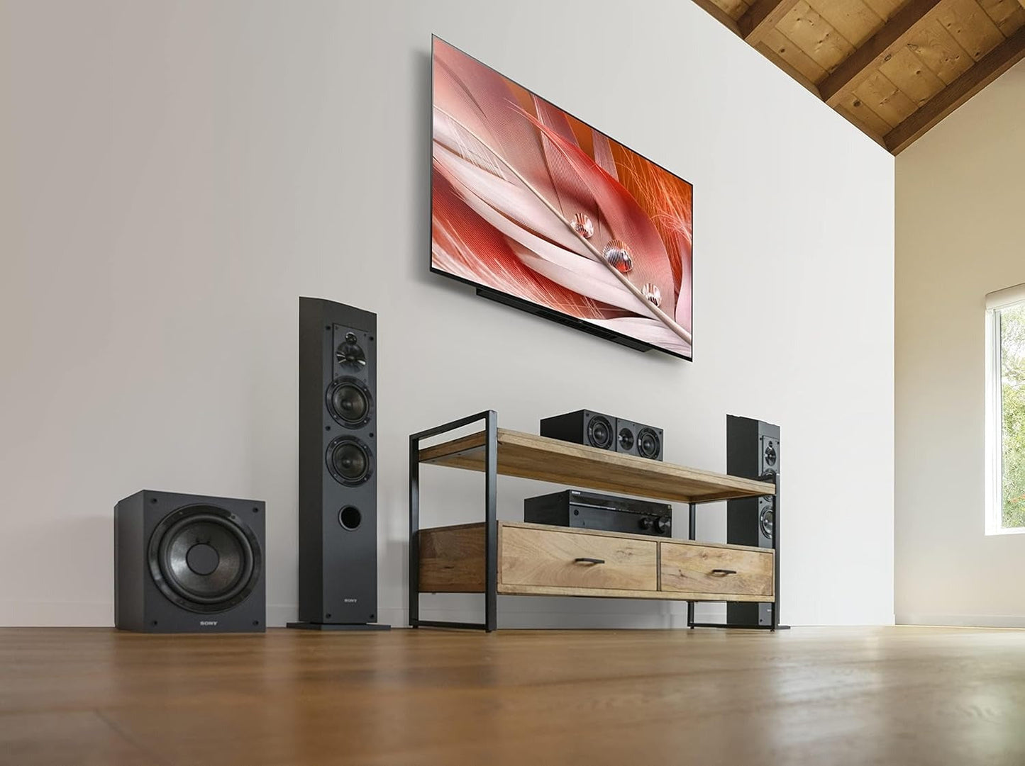 Sony SSCS3 Stereo Floor-Standing Speaker Pair Bundle (Black)