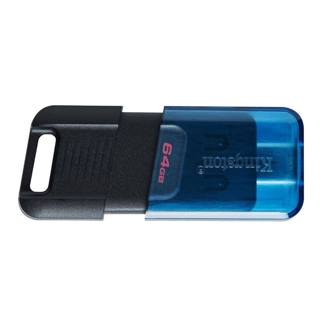Kingstone 64GB DataTraveler 80 M Flash Drive for USB Type-C Devices with Up To 200MB/s Read Speed
