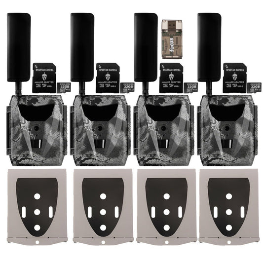 Spartan GoLive 4G/LTE 1080p Trail Camera (Verizon, 4 Pack) Bundle w/ Accessories