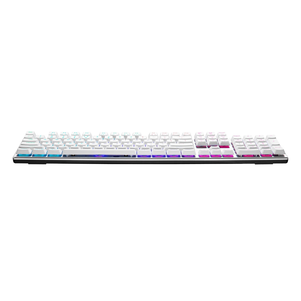 Cooler Master SK652 Full Mechanical Gaming Keyboard with Low Profile Blue Switches (Silver/White)