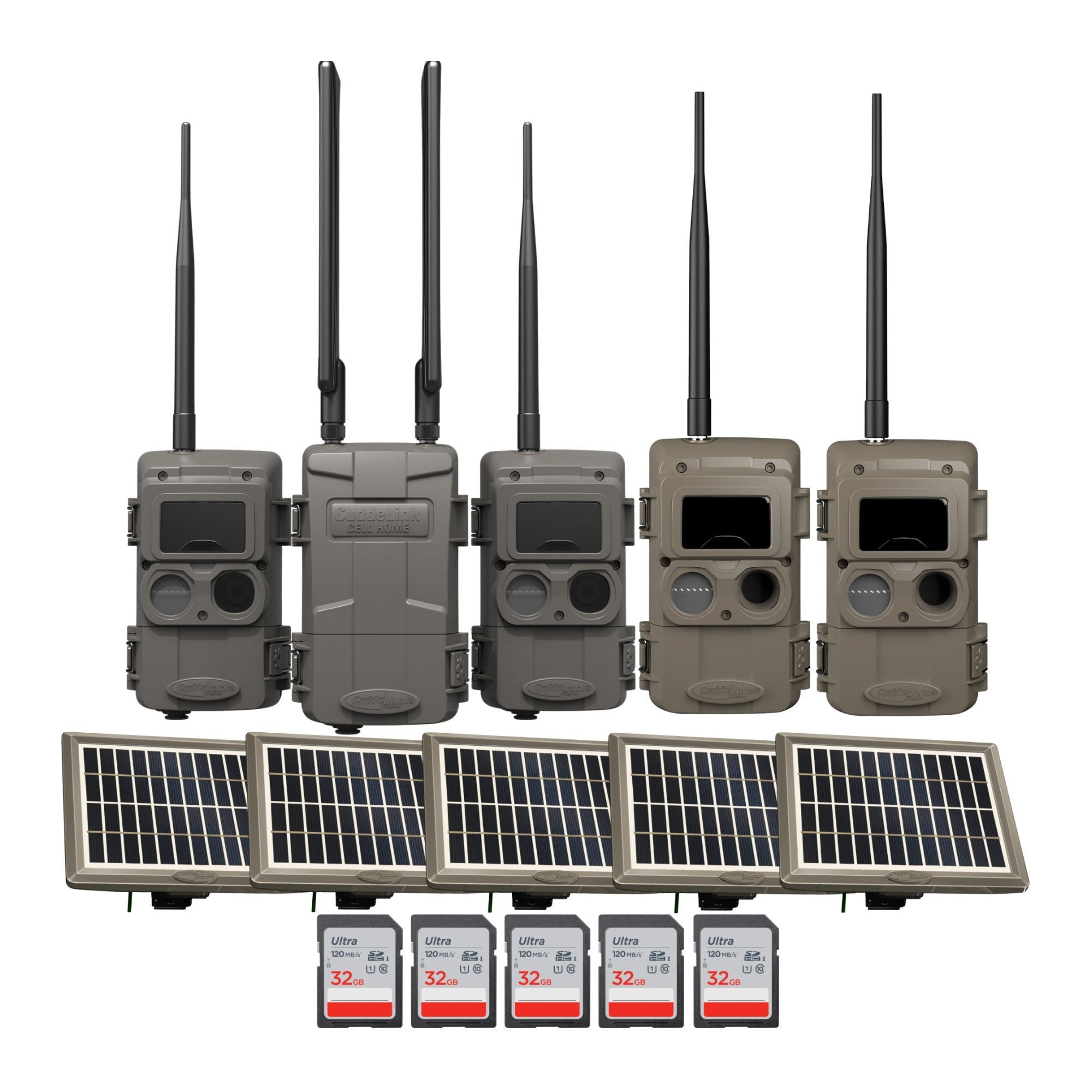 Cuddeback CuddeLink Black Flash Camera (5 Total) with Accessories Bundle