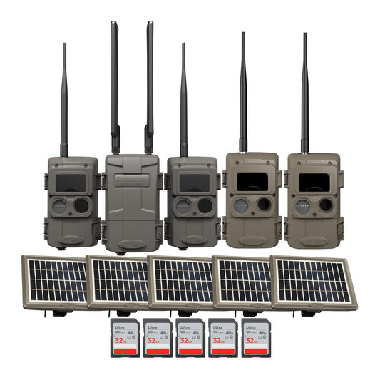 Cuddeback CuddeLink Black Flash Camera (5 Total) with Accessories Bundle