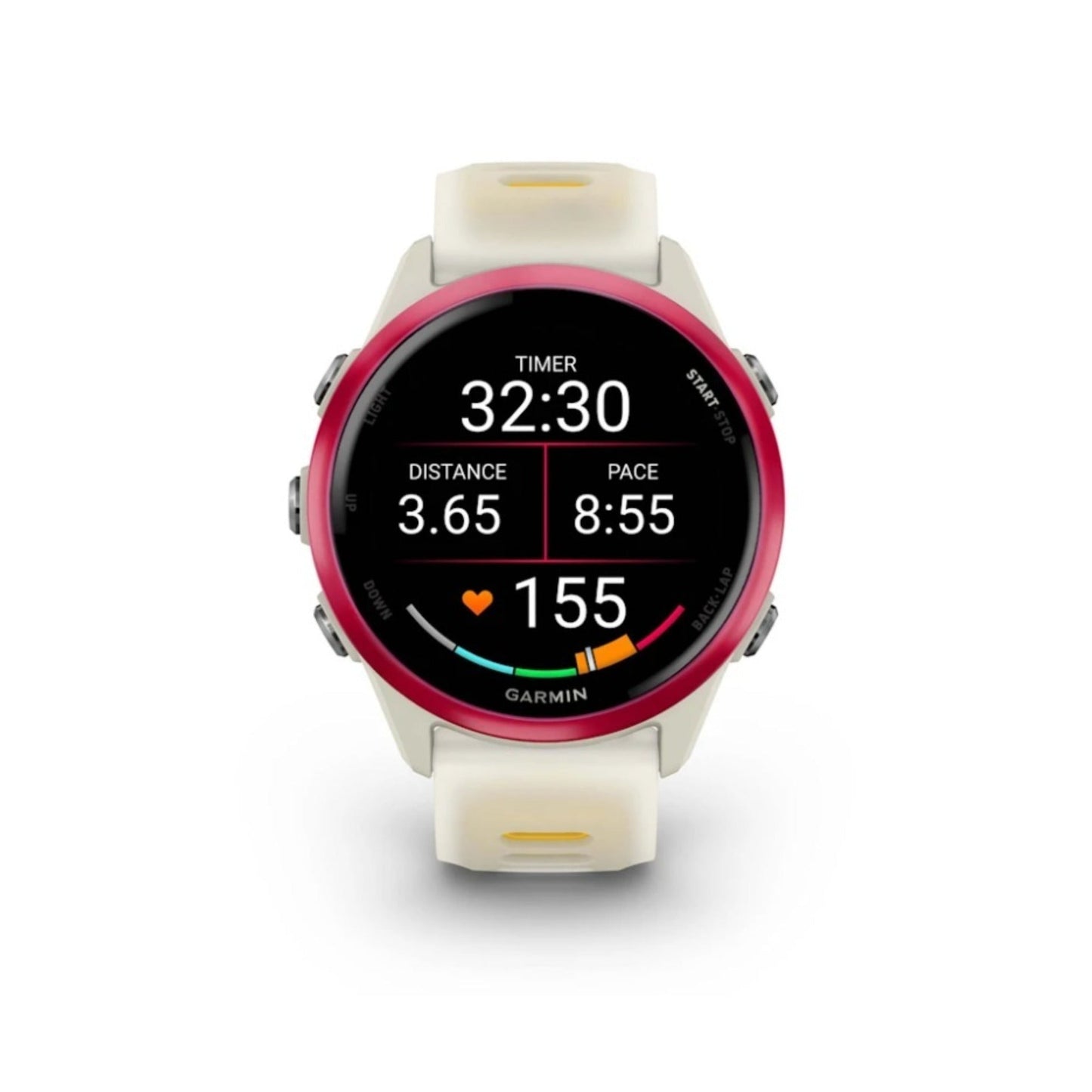 Garmin Forerunner 570 - 42mm Raspberry Aluminum with Translucent Bone/Mango Band