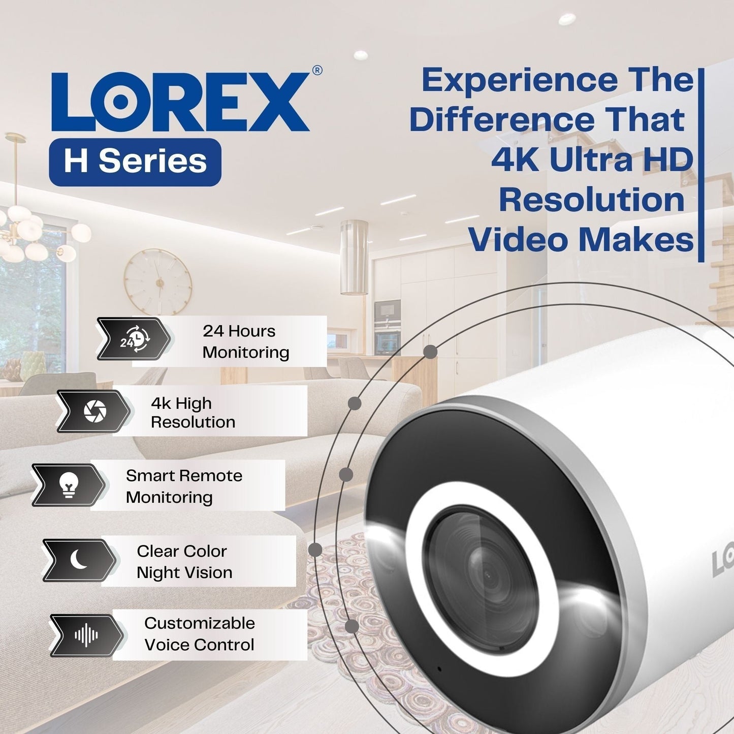 Lorex Fusion 4K 4TB Wired NVR System with 16 Bullet HD Surveillance Cameras
