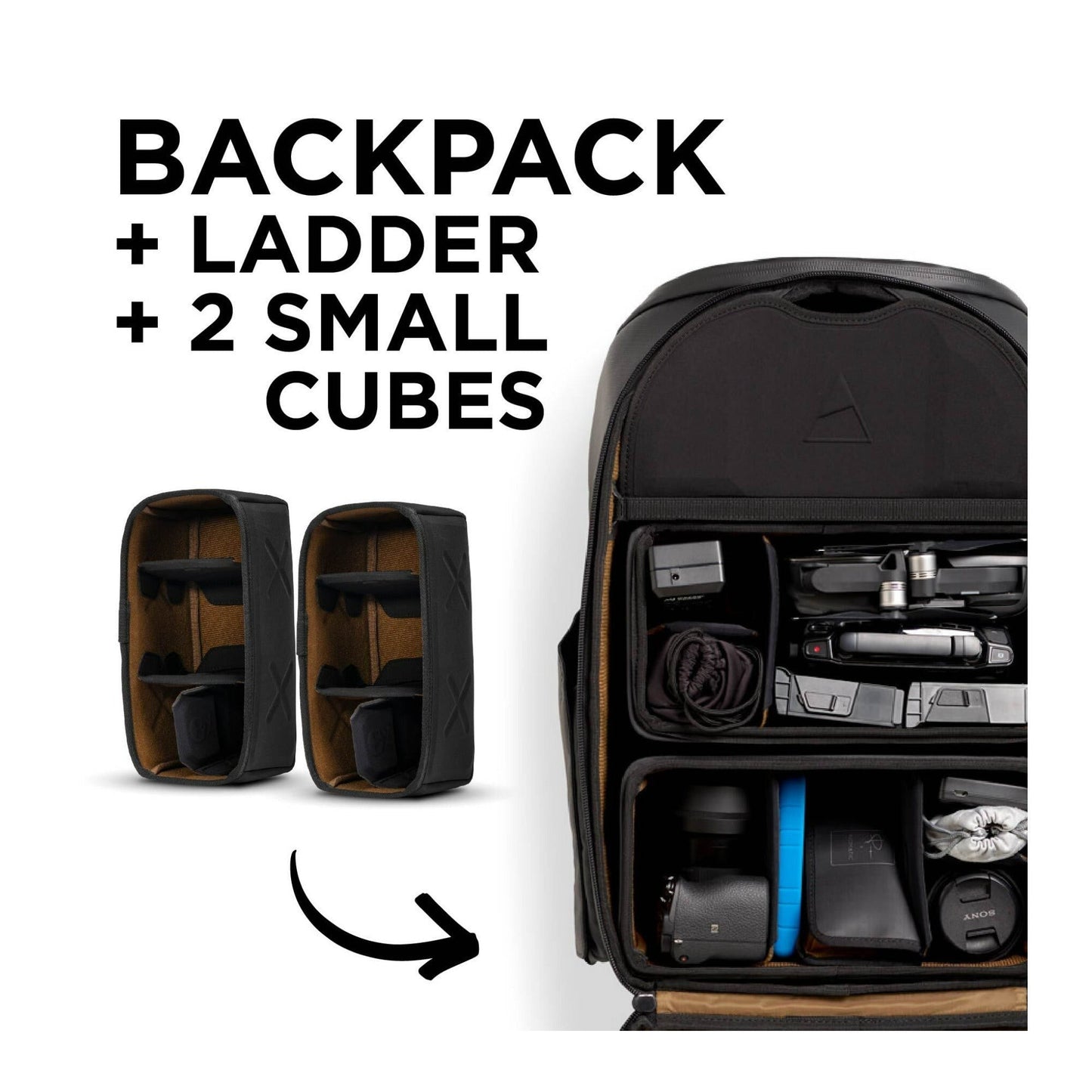 Nomatic Mckinnon 25L Durable Camera Backpack with Two Small Cube Divider (Black)