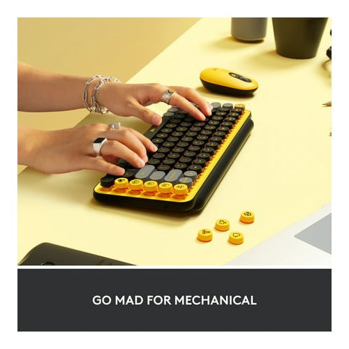 Logitech POP Keys Wireless Mechanical Keyboard with Emoji Keys - Blast Yellow (Open Box)