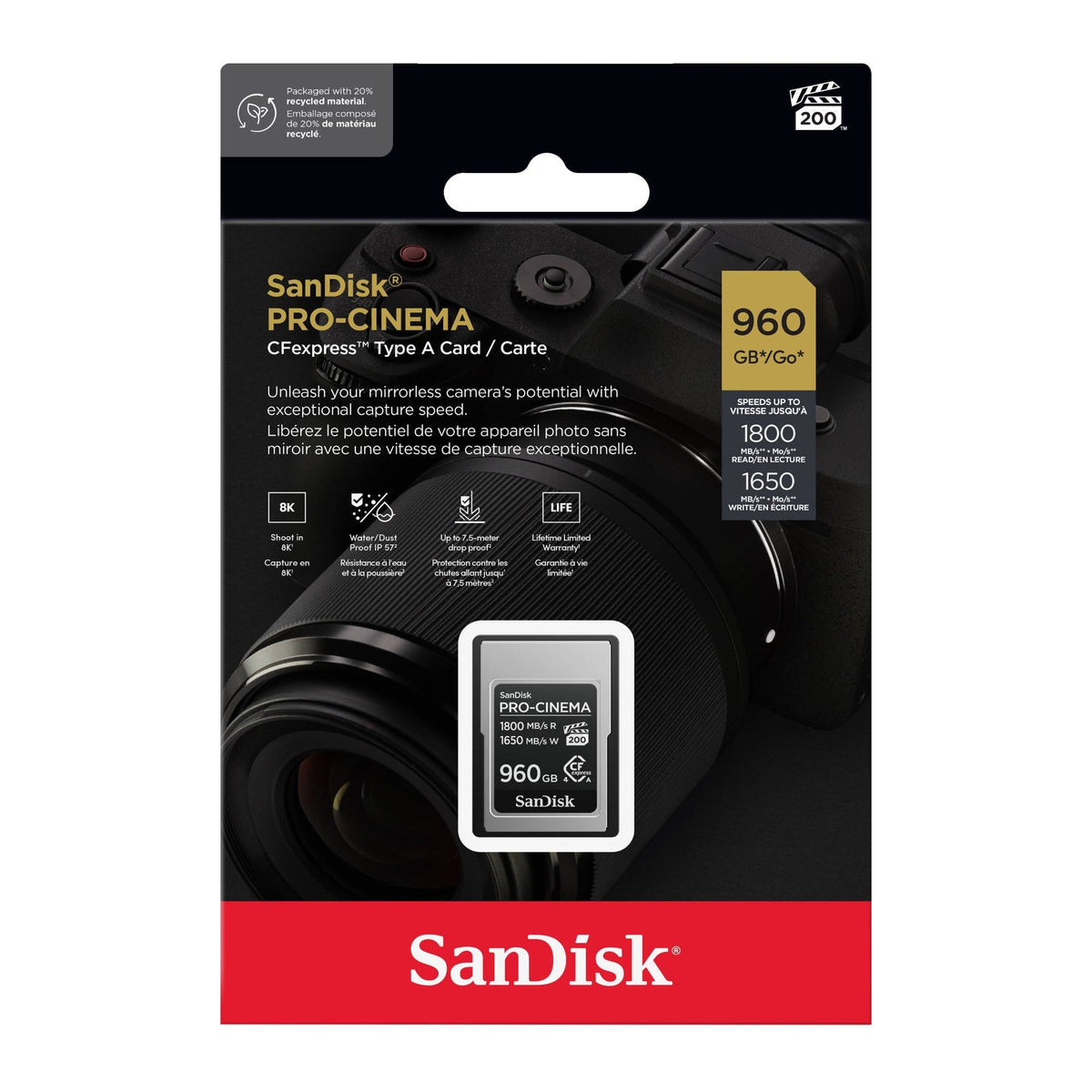 SanDisk 960GB PRO-CINEMA CFexpress Type A Memory Card
